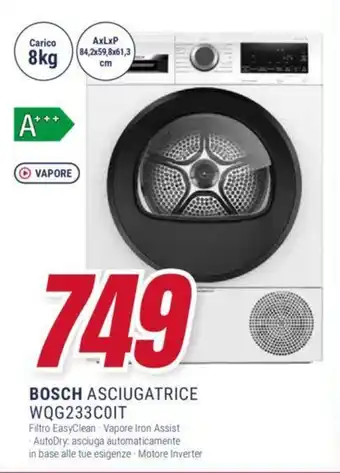 Trony BOSCH ASCIUGATRICE WQG233COIT offerta