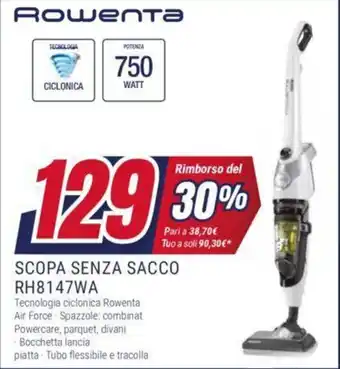 Trony Rowenta SCOPA SENZA SACCO RH8147WA offerta