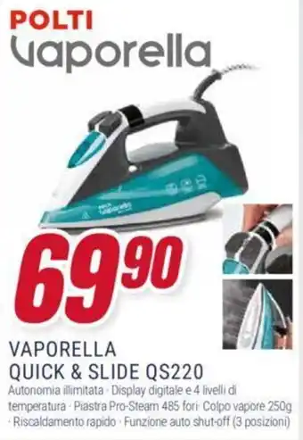 Trony POLTI VAPORELLA QUICK & SLIDE QS220 offerta