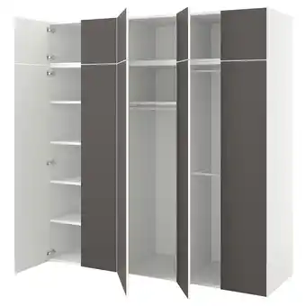 IKEA Platsa Guardaroba con 10 ante, bianco/skatval grigio scuro, 220x57x221 cm offerta