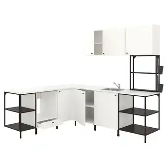 IKEA Enhet Cucina angolare, antracite/bianco offerta