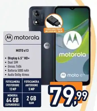 Unieuro Motorola MOTO e13 offerta