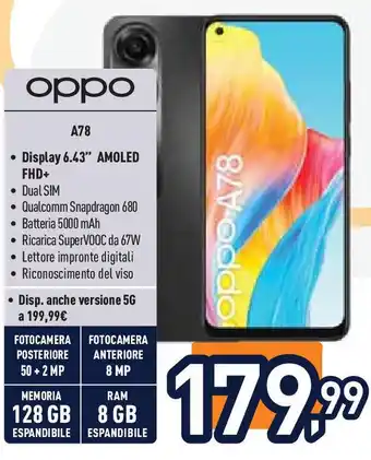 Unieuro oppo A78 offerta