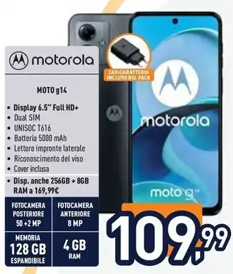 Unieuro Motorola MOTO g14 offerta