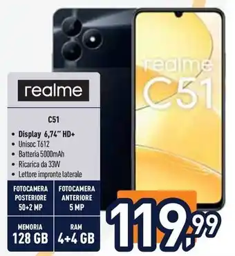 Unieuro realme C51 offerta