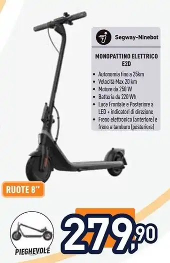 Unieuro Segway-Ninebot MONOPATTINO ELETTRICO E2D offerta