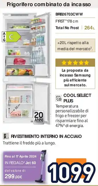 Unieuro Frigorifero combinato da incasso offerta