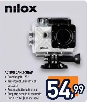 Unieuro nilox ACTION CAM X-SNAP offerta