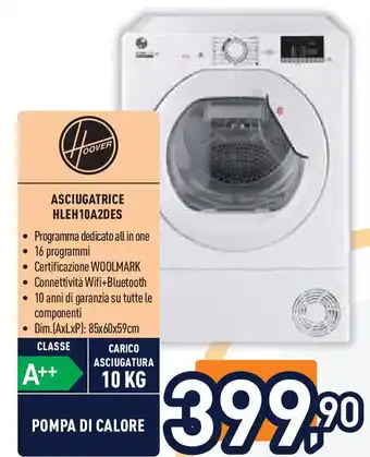 Unieuro Hoover ASCIUGATRICE HLEH10A2DES offerta