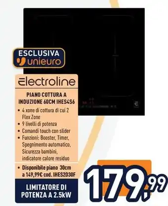 Unieuro Electroline PIANO COTTURA A INDUZIONE 60CM IHES4S6 offerta