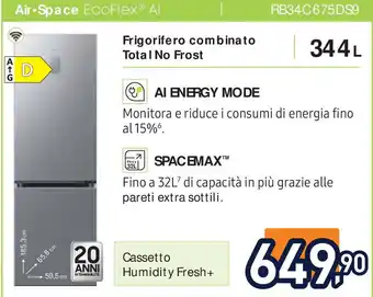Unieuro Frigorifero combinato Total No Frost offerta