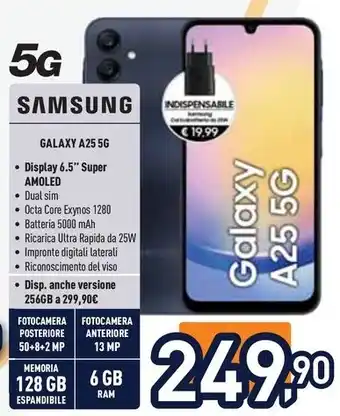 Unieuro SAMSUNG GALAXY A25 5G offerta