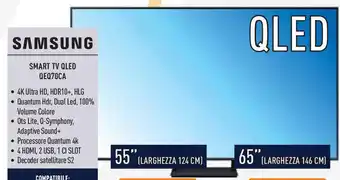 Unieuro SAMSUNG SMART TV QLED QEQ70CA 65'' offerta
