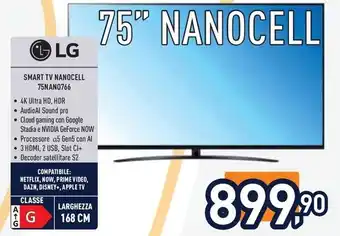 Unieuro LG SMART TV NANOCELL 75NAN0766 offerta