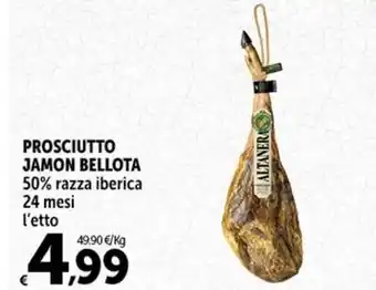 Carrefour Market PROSCIUTTO JAMON BELLOTA 50% razza iberica l'etto offerta