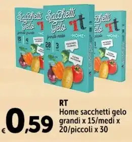 Carrefour Market RT Home sacchetti gelo grandi x 15/medi x 20/piccoli x 30 offerta