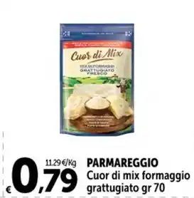 Carrefour Market PARMAREGGIO Cuor di mix formaggio grattugiato gr 70 offerta