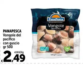 Carrefour Market PANAPESCA Vongole del pacifico con guscio gr 500 offerta