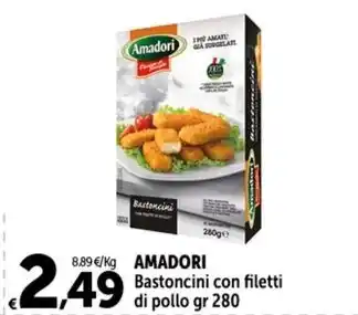 Carrefour Market AMADORI Bastoncini con filetti di pollo gr 280 offerta