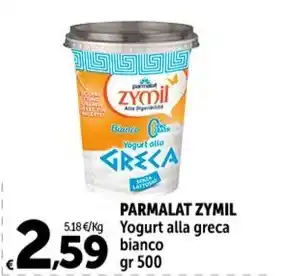 PARMALAT ZYMIL Yogurt alla greca bianco gr 500