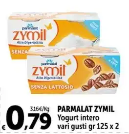 Carrefour Market PARMALAT ZYMIL Yogurt intero vari gusti gr 125 x 2 offerta