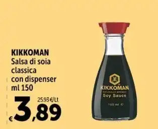 Carrefour Market KIKKOMAN Salsa di soia classica con dispenser ml 150 offerta