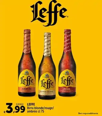 Carrefour Market LEFFE Birra blonde/rouge/ ambrée cl 75 offerta