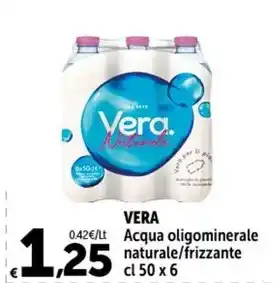 Carrefour Market VERA Acqua oligominerale naturale/frizzante cl 50 x 6 offerta