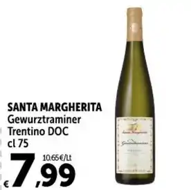 Carrefour Market SANTA MARGHERITA Gewurztraminer Trentino DOC cl 75 offerta