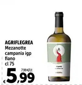 Carrefour Market AGRIFLEGREA Mezanotte campania igp fiano cl 75 offerta