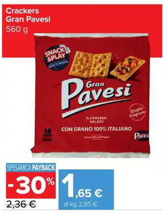 Carrefour Express Crackers Gran Pavesi 560 g offerta