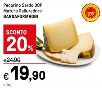 Iper La Grande Pecorino Sardo DOP Maturo Galluradoro SARDAFORMAGGI offerta
