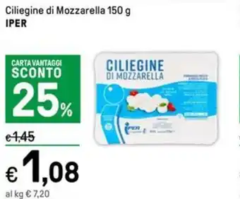Iper La Grande Ciliegine di Mozzarella 150 g IPER offerta