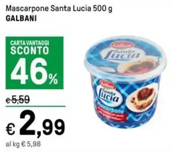 Iper La Grande Mascarpone Santa Lucia 500 g GALBANI offerta