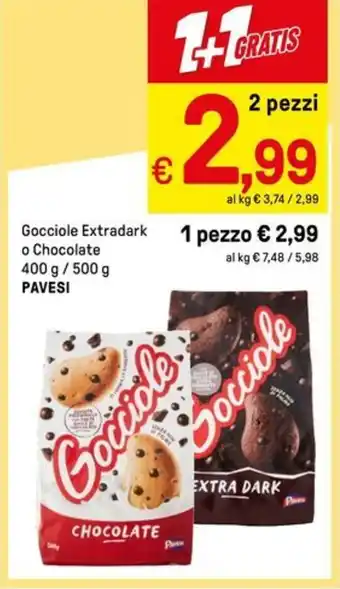 Gocciole Extradark o Chocolate 400 g / 500 g PAVESI