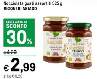 Iper La Grande Nocciolata gusti assortiti 325 g RIGONI DI ASIAGO offerta