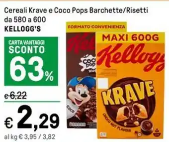 Iper La Grande Cereali Krave e Coco Pops Barchette/Risetti da 580 a 600 KELLOGG'S offerta