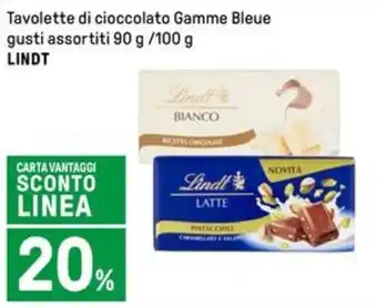 Iper La Grande Tavolette di cioccolato Gamme Bleue gusti assortiti 90 g/100 g LINDT offerta