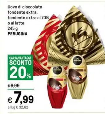 Iper La Grande Uovo di cioccolato fondente extra, fondente extra al 70% o al latte 245 g PERUGINA offerta