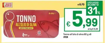 Iper La Grande Tonno all'olio di oliva 80 g x8 IPER offerta