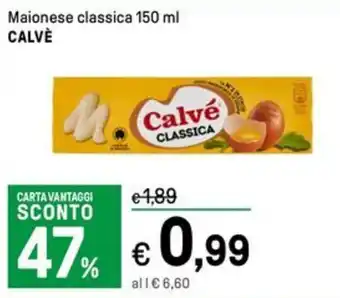 Iper La Grande Maionese classica 150 ml CALVÈ offerta