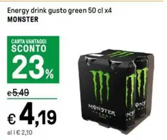 Iper La Grande Energy drink gusto green 50 cl x4 MONSTER offerta