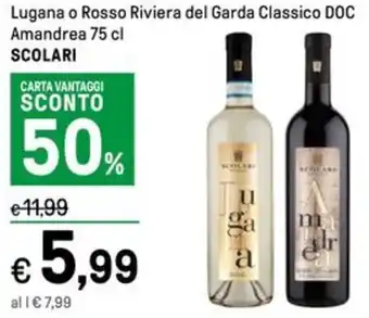 Iper La Grande Lugana o Rosso Riviera del Garda Classico DOC Amandrea 75 cl SCOLARI offerta