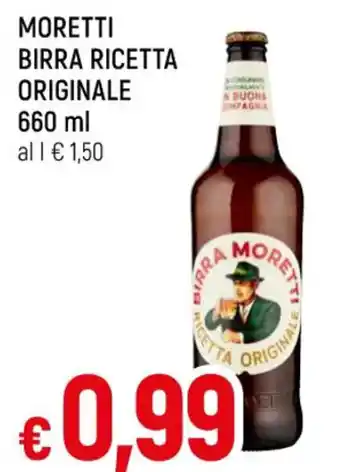 Famila Superstore MORETTI BIRRA RICETTA ORIGINALE 660 ml offerta