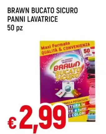 Famila Superstore BRAWN BUCATO SICURO PANNI LAVATRICE 50 pz offerta