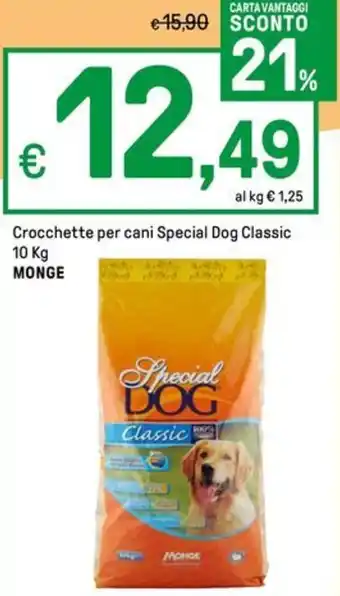 Iper La Grande Crocchette per cani Special Dog Classic 10 Kg MONGE offerta