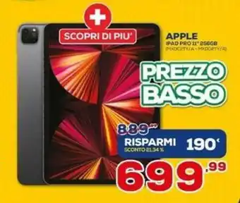 Euronics Apple iPad Pro 11" 256GB offerta