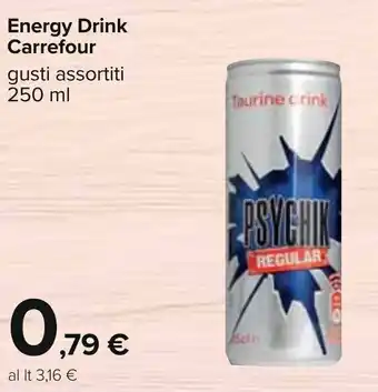 Carrefour Energy Drink Carrefour gusti assortiti 250 ml offerta