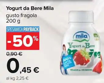 Carrefour Yogurt da Bere Mila gusto fragola 200 g offerta