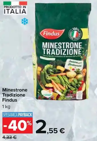 Carrefour Minestrone Tradizione Findus 1 kg offerta